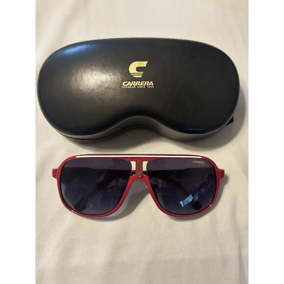 Carrera Sporty Red Aviator Sunglasses with Gradient Lenses 62-10-13 New With Tag - Picture 3 of 6